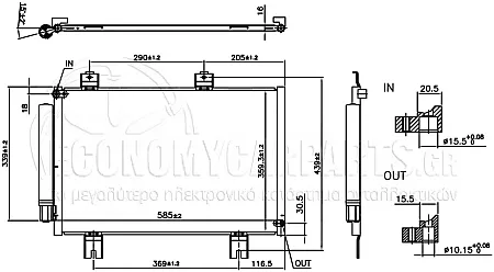 ΨΥΓΕΙΟ A/C (ΓΙΑ ΕΚΔΟΣΕΙΣ 1.3-1.5 BENΖΙΝΗ) (ΔΙΑΣΤΑΣΕΙΣ ΚΥΨΕΛΗΣ: 545x366x16mm) (ΚΟΥΟ)