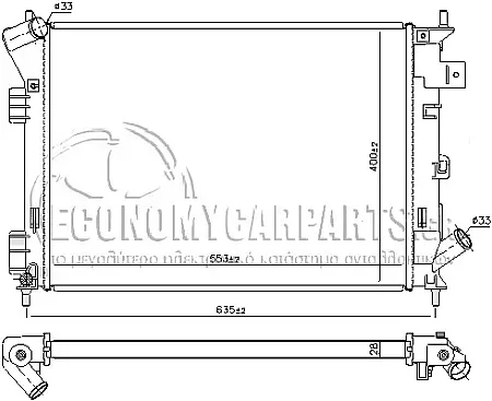 ΨΥΓΕΙΟ ΝΕΡΟΥ (ΓΙΑ ΕΚΔΟΣΕΙΣ 1.6i - 1.6 GDI) (ΓΙΑ ΕΚΔΟΣΕΙΣ ΜΕ ΜΗΧΑΝΙΚΟ ΚΙΒΩΤΙΟ ΤΑΧΥΤΗΤΩΝ)  (ΔΙΑΣΤΑΣΕΙΣ ΚΥΨΕΛΗΣ: 55.3x40.0x2.8cm)