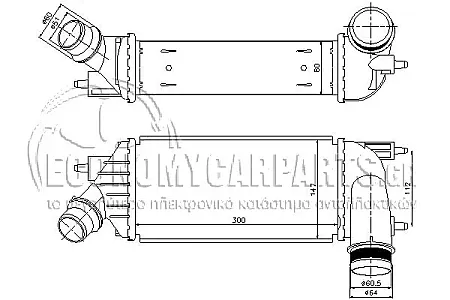 ΨΥΓΕΙΟ INTERCOOLER (ΓΙΑ ΕΚΔΟΣΕΙΣ 2.0 HDi ΠΕΤΡΕΛΑΙΟ) (ΔΙΑΣΤΑΣΕΙΣ ΚΥΨΕΛΗΣ: 300x145x80mm) (ΣΦΗΚΤΥΡΑ/ΚΟΥΜΠΩΤΟ) 2011-2016