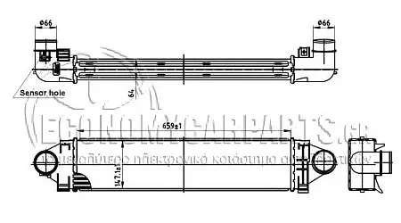 ΨΥΓΕΙΟ INTERCOOLER (ΓΙΑ ΕΚΔΟΣΕΙΣ 2.5 T ΒΕΝΖΙΝΗ) (ΔΙΑΣΤΑΣΕΙΣ ΚΥΨΕΛΗΣ: 660x150x65mm) 2006-2010