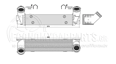 ΨΥΓΕΙΟ INTERCOOLER 3.0 (325D-330D) ΠΕΤΡΕΛΑΙΟ (510x100x106)